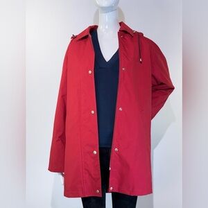 BURBERRY London Red Nova Check Trench Coat w/Wool Removable Lining & Hood Small